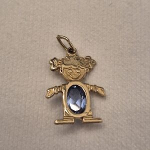 14k solid gold purple birthstone girl pendant or charm